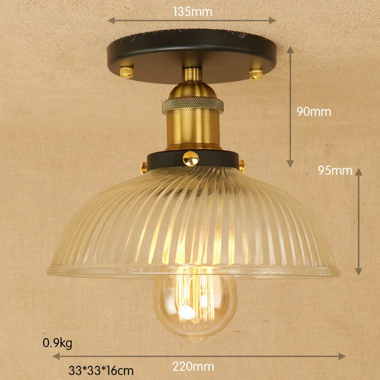 Латунный СВЕТОДИОДНЫЙ потолочный светильник в винтажном стиле с заподлицо стеклянный Домашний Светильник ing гостиная Эдисон потолочный светильник s Lampara Techo Plafonnier - Цвет корпуса: 1