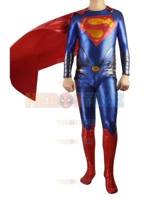 Костюм Супермена 2014 Человек из стали костюм одна часть Хэллоуин супергероя