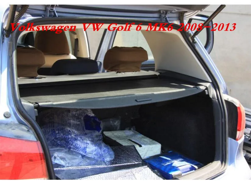 

JINGHANG Car Rear Trunk Security Shield Cargo Screen Shield shade Cover For Volkswagen VW Golf 6 MK6 2008-2013 (Black, beige)