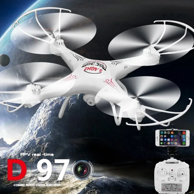 

D97 100% Plastic RC Quadcopter With 2MP HD Camera 2.4Ghz6-Axis Gyro UAV RTF Real-time Images Return Camera Drone In Stock