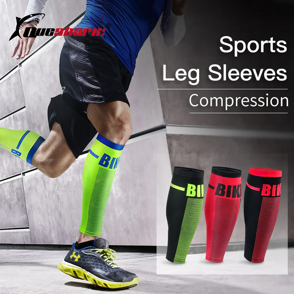 QUESHARK 2 Pcs Sports Training Shin Guards Compression Football