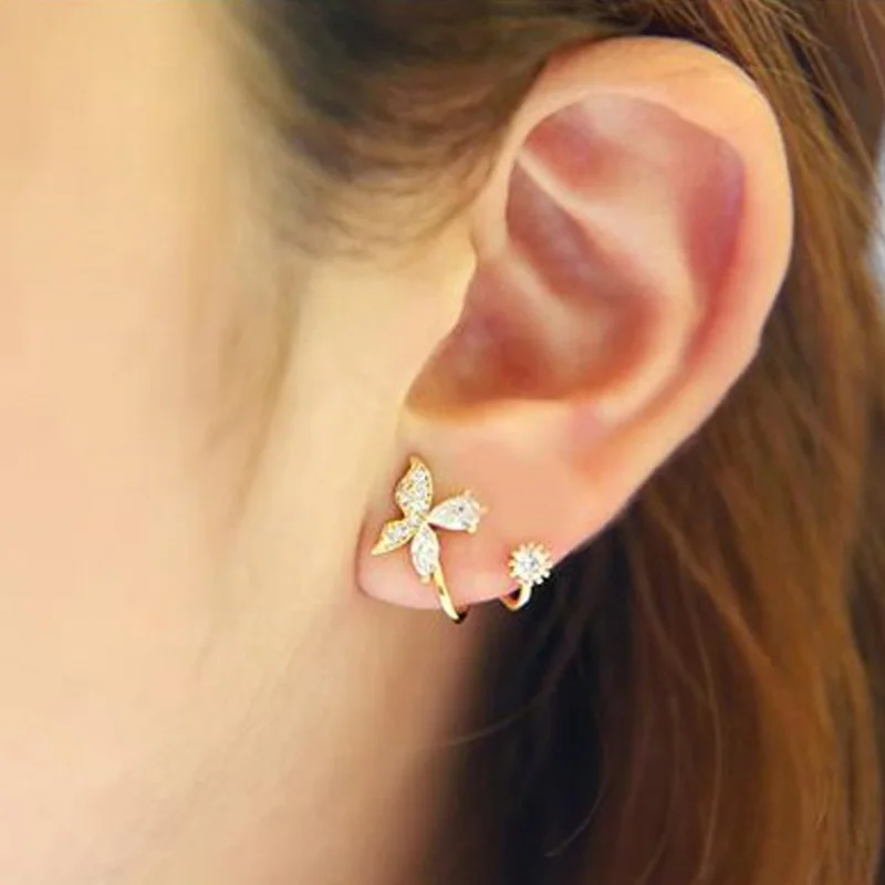 Clip on Earrings-Clip On Studs-Gold Clip On Earrings-No Piercing Earrings-Clip on Rose-Rose Gold Earrings-Rose Gold Studs-Plain Clip on Stud