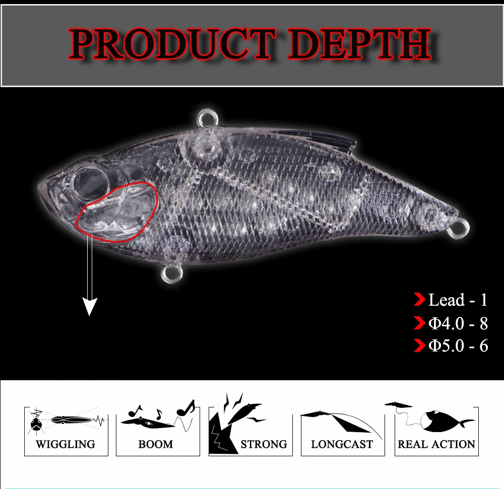 FTK 1 шт. 75 мм 16,5 г VIB Jerkbait воблер на щуку наживка рыболовная Тонущая рыболовная приманка с вибрацией жесткая наживка искусственная наживка 7 цветов