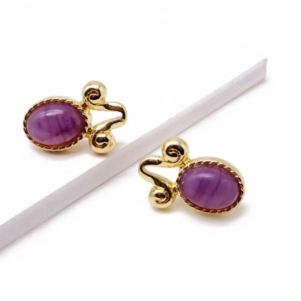 

Free Shipping Simple Cute Purple Clip Earring