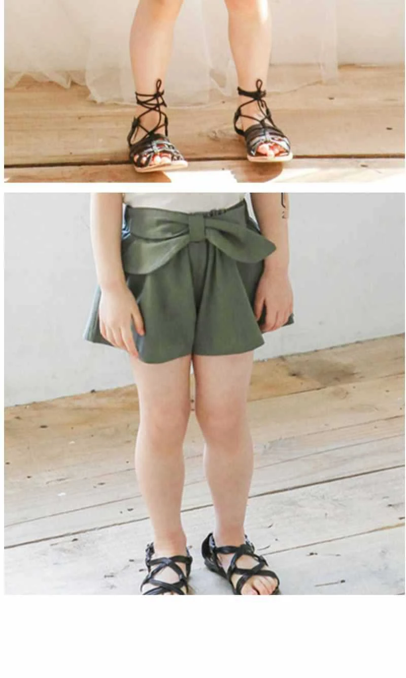 Summer Cute Girls Shorts Cotton Children's Shorts Bow Kids Hot Shorts Half Pants Three-point Trousers Casual Beach Shorts