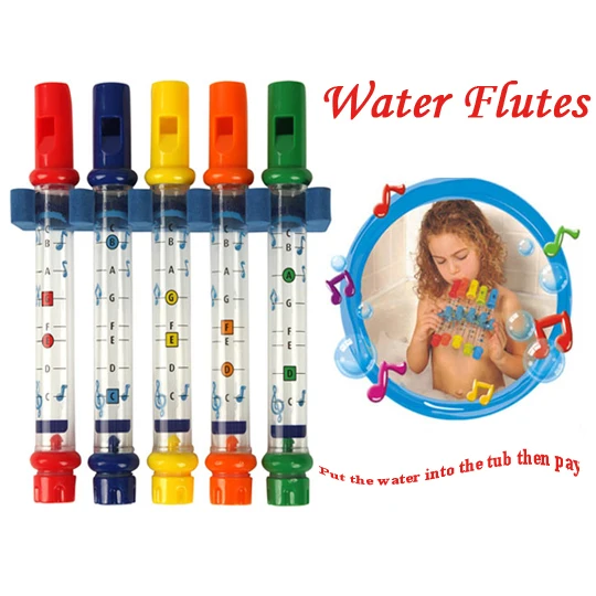 5 pcs/Lot Children's toys in the bathtub Kids Bathtime Fun Water Flutes Set Boys Girls Bath Toys for bathing shower Music | Игрушки и