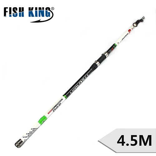 Удочка FISH KING для ловли карпа, 3,9 м, 4,2 м, 4,5 м, 100-250 г, 4 снасти, углеродный материал, LightFishing, океанская рыболовная удочка для серфинга, рыболовная снасть - Цвет: 4.5m