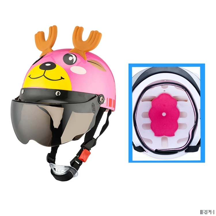 Электрический автомобиль Sccoter дети половина шлем Детская безопасность мальчик девочка мультфильм мотоциклетный шлем с Goggle козырьки Детские проекции