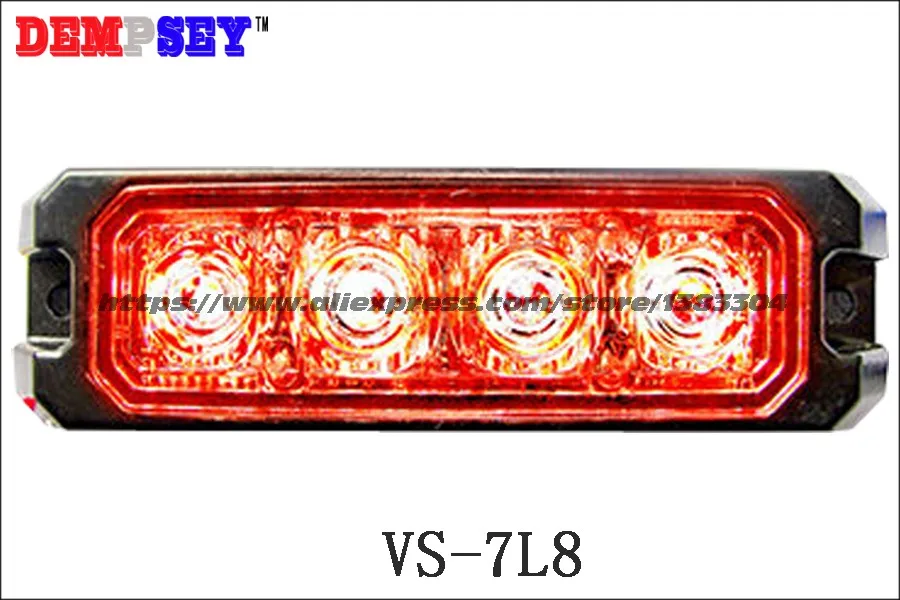 VS-7L8 супер яркий светодиодный тонкий Гриль свет, полиция чрезвычайных, водонепроницаемый, DC12V/24 V светодиодный с креплением на любой поверхности Строб предупреждающая сигнальная лампа