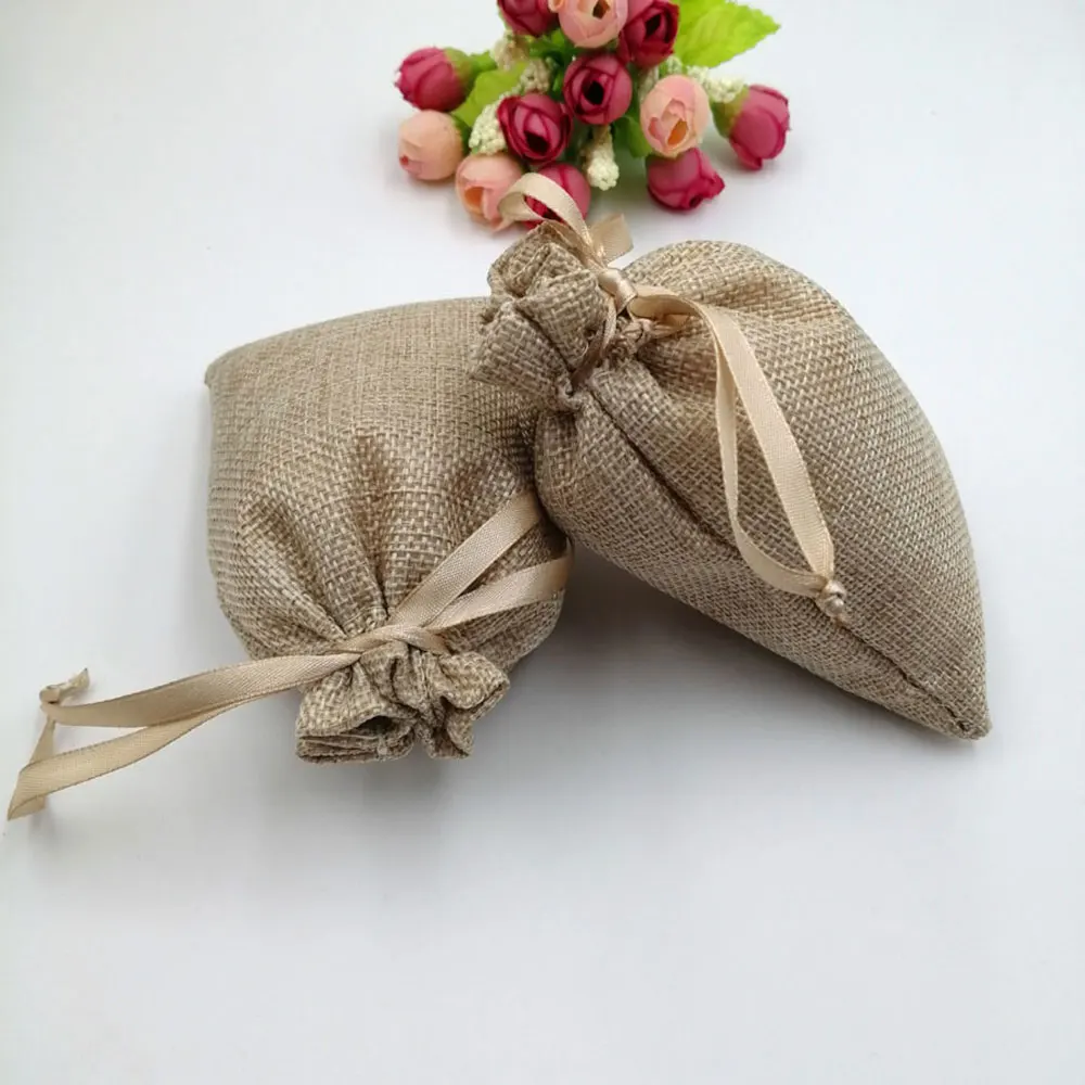 7x9 10x14 13x18 джутовые мешки для подарков на день рождения Toile De Jute сумка шнурке