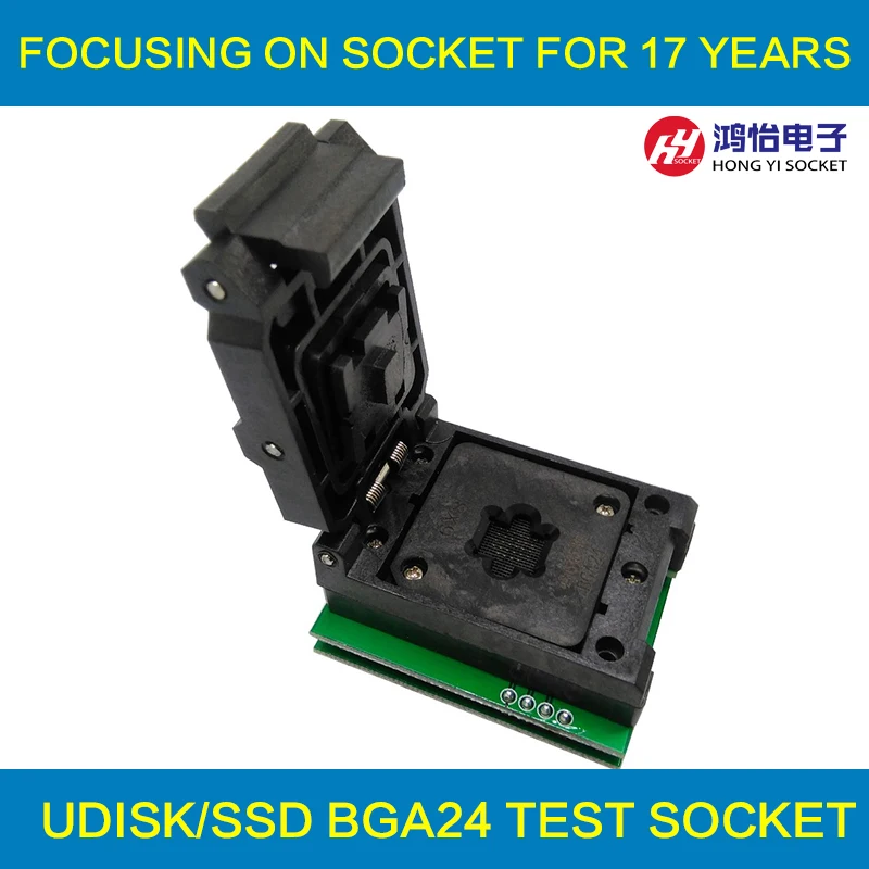 

BGA24 to DIP8 1.0MM Programming Socket IC size 6*8 mm/BGA24 IC Test Socket /BGA24 to 8 double-board burning socket