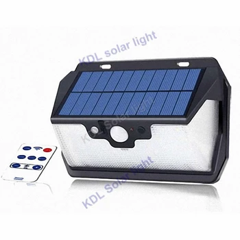 

55 leds Solar light remote control radar 3 side lighting usb port waterproof wall led lamp camp Outdoor Garden Yard patio street