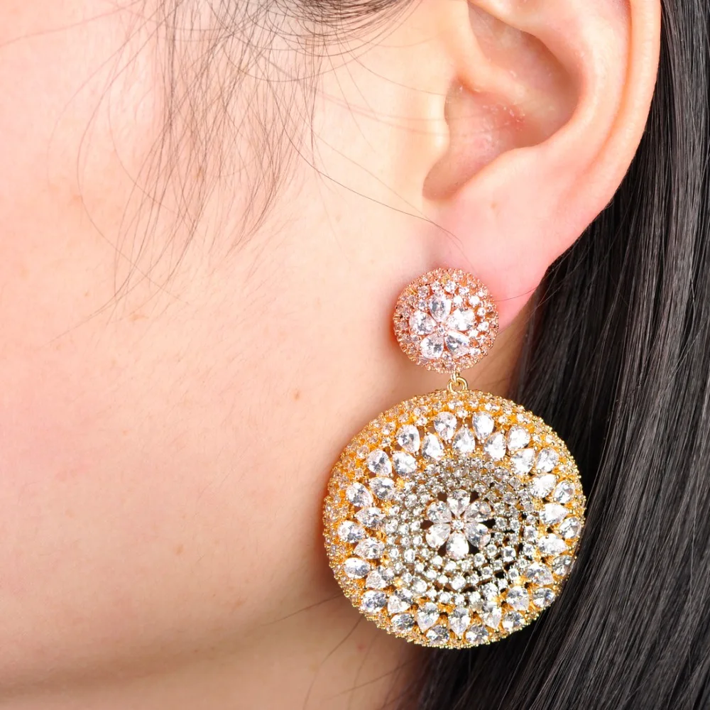 Женские сережки с цирконием Dazz свадебные медные в нигерийском стиле|earrings for|drop