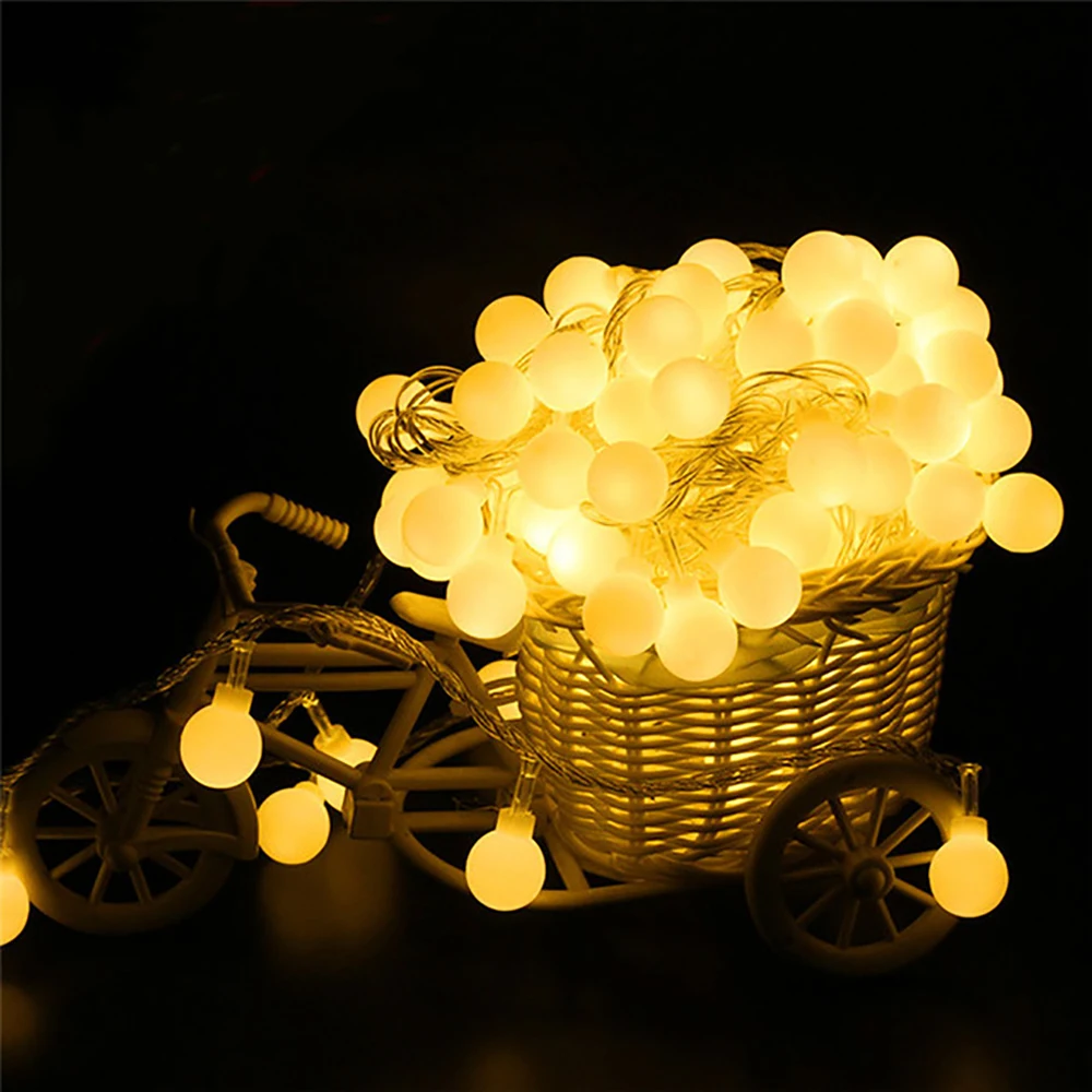 10M 60LED USB LED String Lights Holiday Decoration Lamp Round Bulb