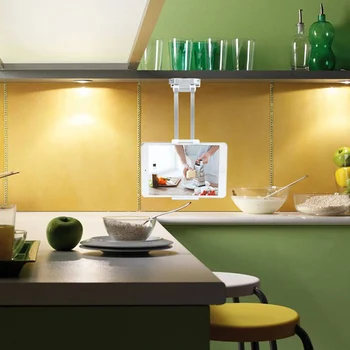 

Kitchen Tablet Mount Stand Desktop Recipe Holder Bracket Adjustable Arm For 5-10.5inch Tablet DU55