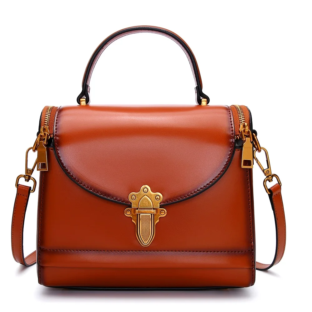 

POSTE Women Genuine Leather Handbags Vintage Crossbody Bag sac a main Large Purse Fashion Clutch Messenger Shoulder Bag bolsos