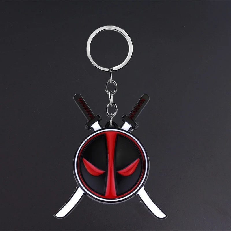 

SG Deadpool Double Knife Holder Keychains Pendants Deadpool Mask Bottle Beer Opener Metal Keyring Avengers Men Souvenir Gift