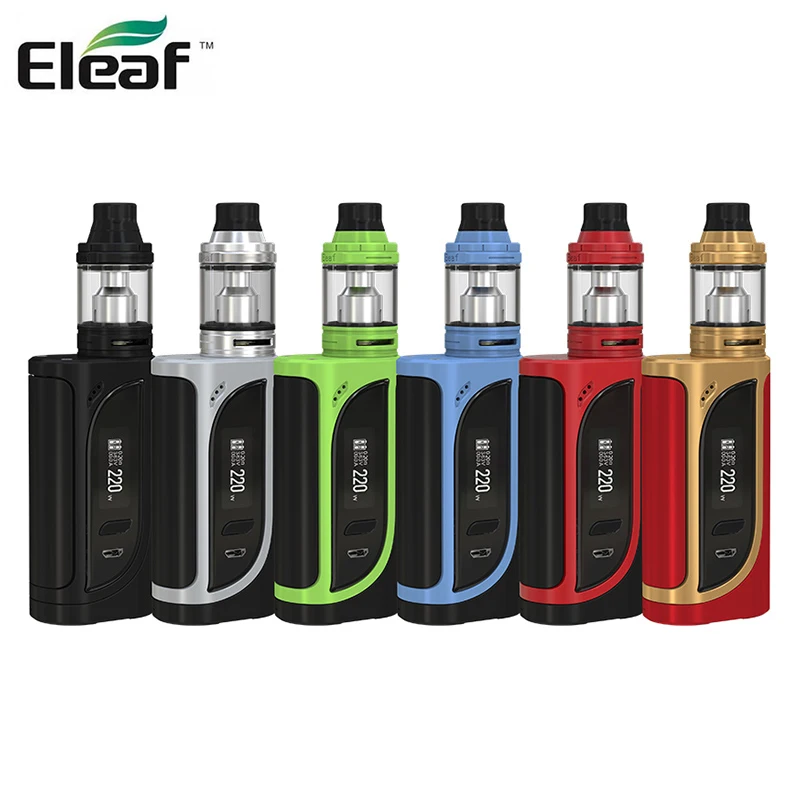 Pre-sale Original Eleaf iKonn 220 kit 220W iKonn box mod with ELLO Atomizer Tank 2ML Capacity with HW3/HW4-Quad-cylinder head