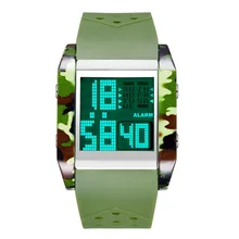 Камуфляжные цифровые часы для мужчин светодиодный дисплей водонепроницаемый спортивный хронограф для мужчин часы G стиль браслет часы Reloj Hombre