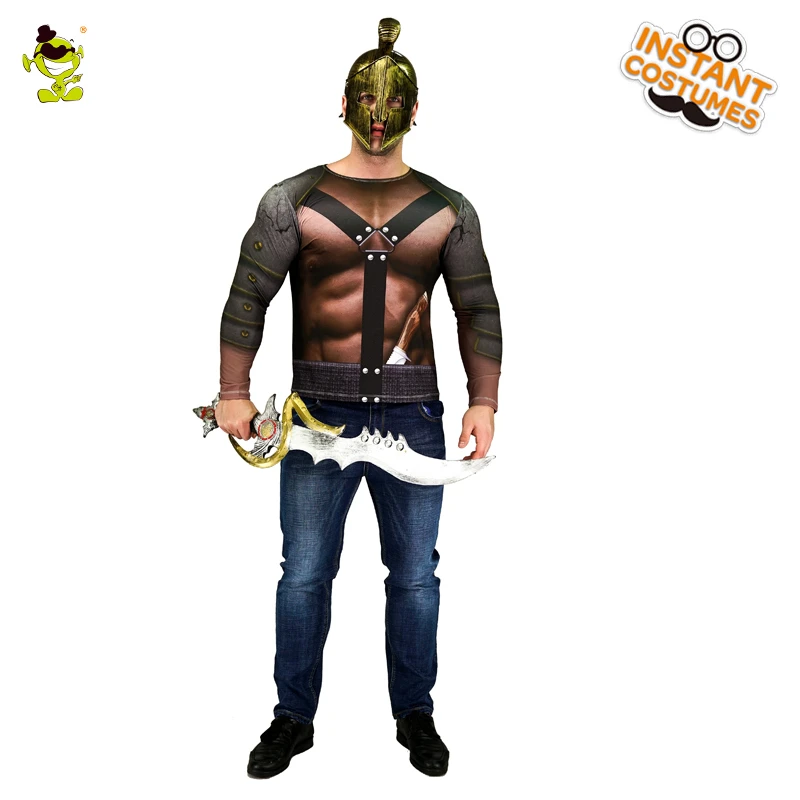 Adult Men S 3d Digital Printing T Shirt Gladiator Roman Long Sleeve T Shirt Fancy Dress For Party Role Play Gladiator Costumes Fancy Dress Dress Fancydress For Adult Aliexpress