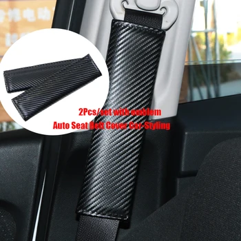 

2pcs Auto Car Seat Belt Carbon fiber Shoulder Pads Seatbelt Seat Covers for Kia Peugeot Opel Mazda Audi honda Renault all car