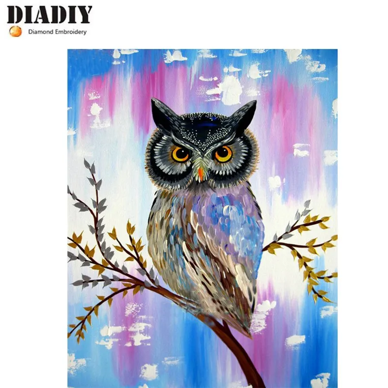 Новый DIY 3D Алмазная картина Сова значок масляная краска полная круглая дрель