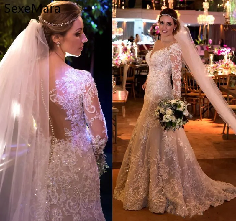 vintage-mermaid-lace-wedding-dresses-with