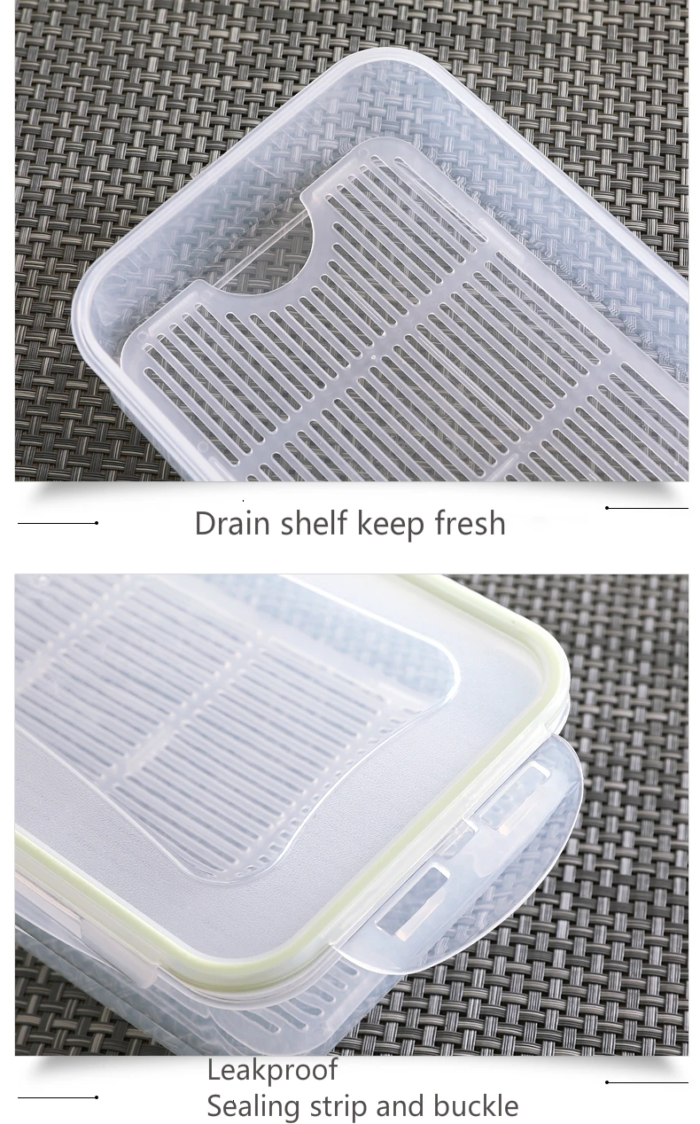 Приготовление еды контейнер-холодильник OrganizerDrain Drying Crisper Tiffin Box Контейнер для хранения еды Bento Lunch Box