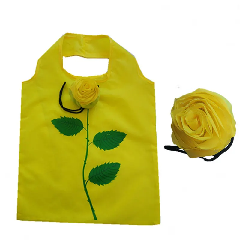 

New Cartoon Shopping Bag Lady Foldable Polyester Reusable Rose Grocery Pouch Recycle Organization Bag Customizable LOGO