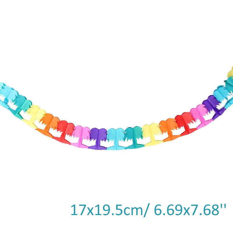 290CM New Palm Tree Garland Bunting Hawallan Event Beach Party Tropical Rainbow Decor
