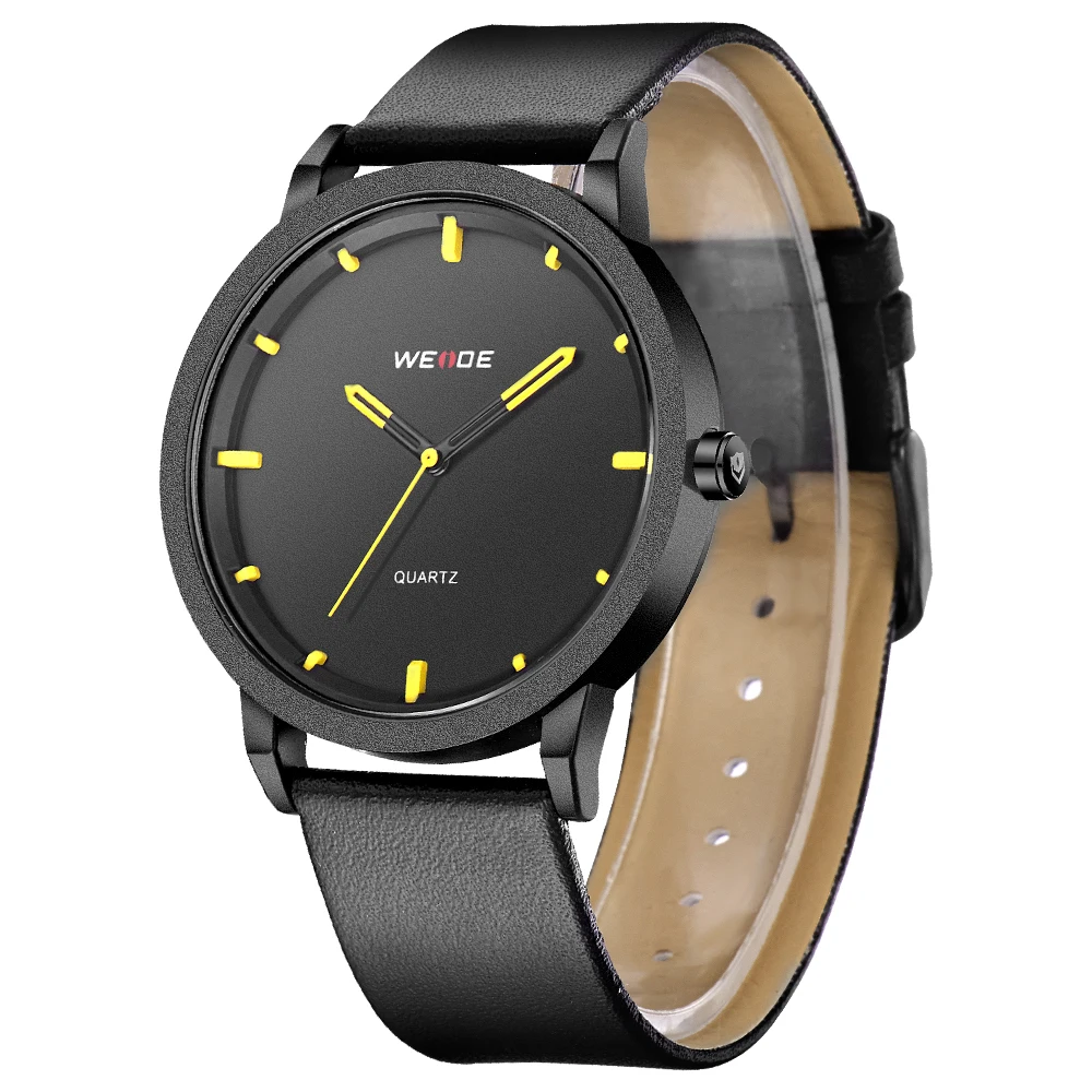 WEIDE Оригинальные кожаные модные повседневные мужские часы лучший бренд класса
