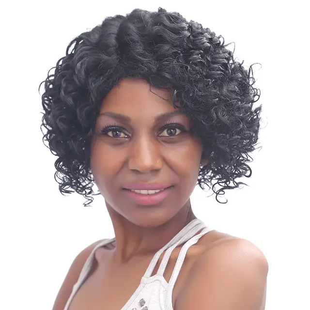 Women Wigs Short Hair Small Volume Dark Black Fashion Sexy Complex