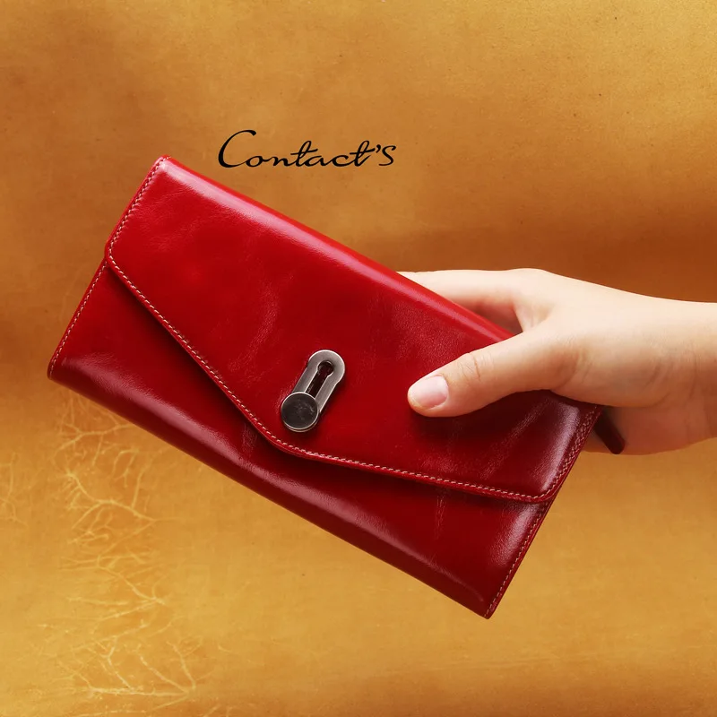 

Women Wallets Casual Fashion Genuine Leather Female Clutch Handbag Long for Girl Money Purse Female Passport Cover Phone Wallet