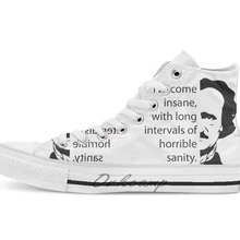 Edgar Allan Poe дизайн дышащая Повседневная Высокая обувь на шнуровке холщовая обувь кеды