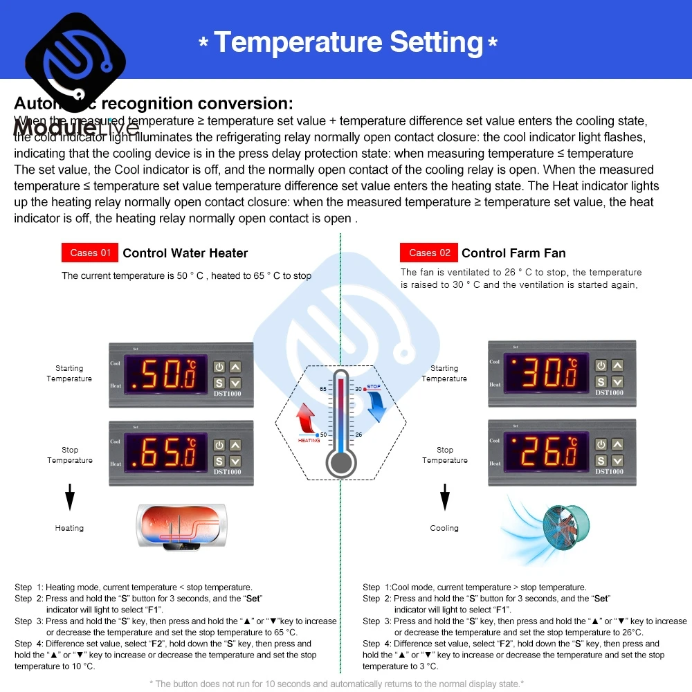 DST1000 один Дисплей цифровой Температура Управление; Управление термостат DS18B20 Сенсор Водонепроницаемый AC 110-230 V Заменить STC-1000