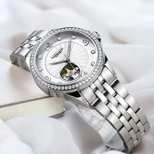 Montre Femme Роскошные Лидирующий бренд женские часы из нержавеющей стали модные бриллиантовые женские кварцевые часы relogio feminino