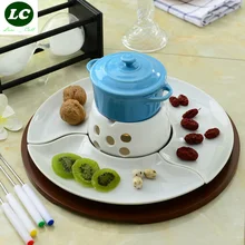 Жаровня блюдо сырные инструменты красочный буфет CERAM Досуг набор инструментов для приготовления пищи фруктовый шоколад фондю ледяная печь для крема набор посуды