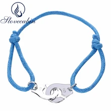 Женские вечерние браслеты с разноцветными ремешками и регулируемыми манжетами, серебро, Франция, 925 пробы