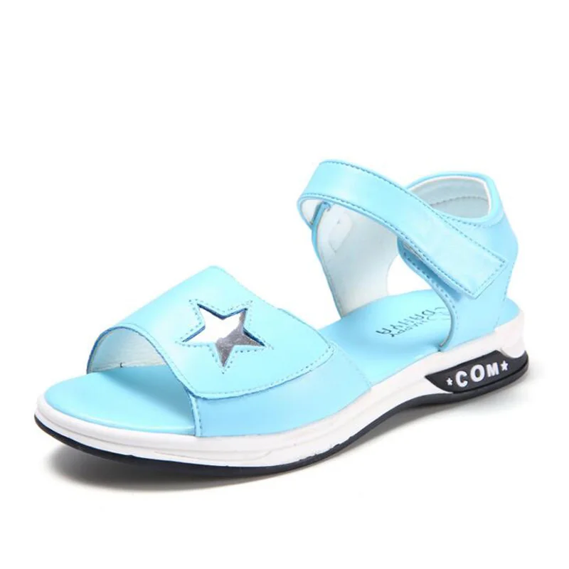 2018 Новое поступление Летняя детская обувь Искусственная кожа мальчик сандалии для девочек Повседневные детские пляжные сандалии звезды