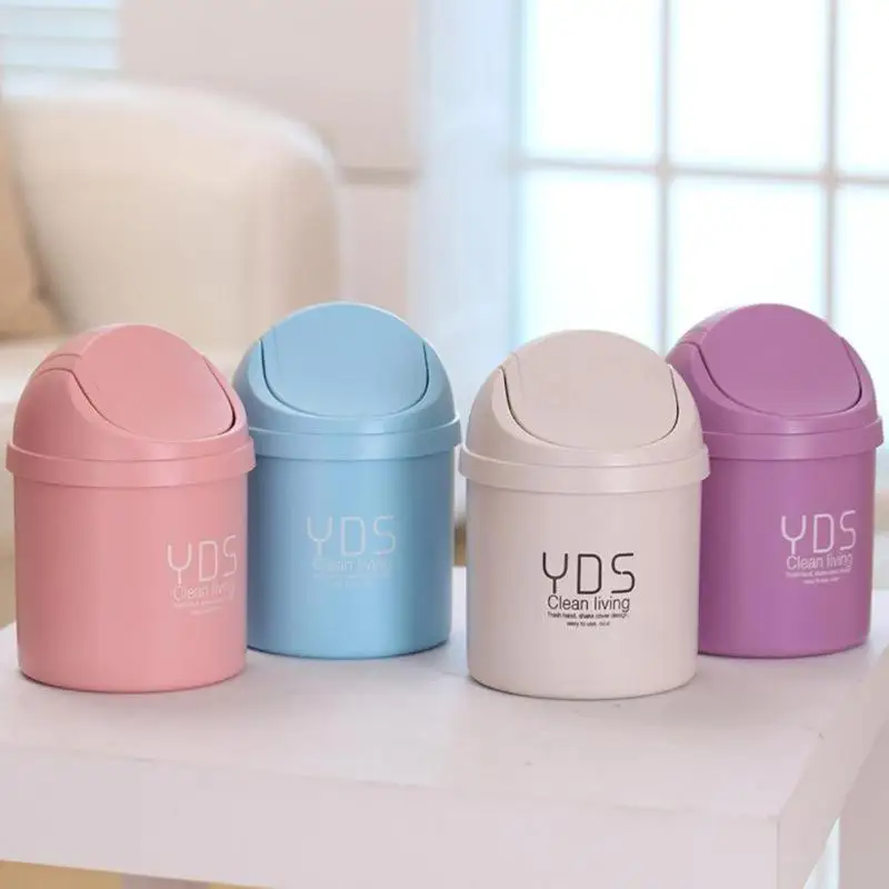 

1.5L Mini Table Dustbin Sundries car garbage can desktop Trash Can Garbage Dust Case Holder Bin trash can ash-bin