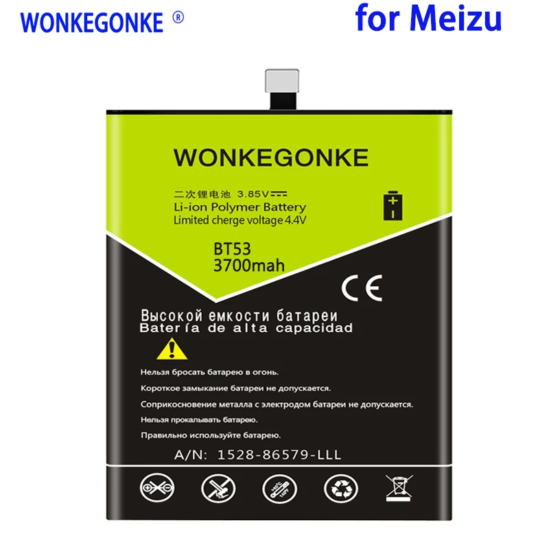 Аккумулятор WONKEGONKE 3700 мАч pro 6 для Meizu BT53 PRO 6s Pro 6S BT53S мобильный телефон | Мобильные