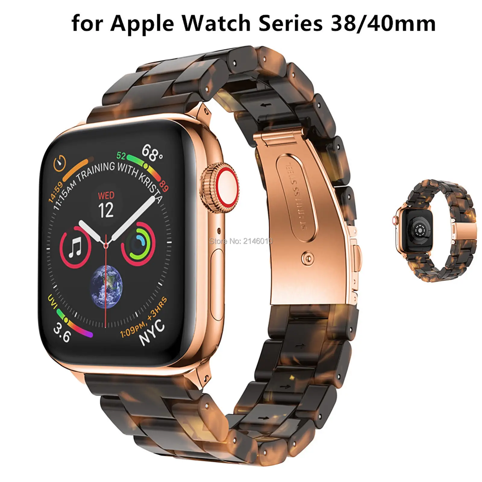 Замена Леопардовый принт полоса для наручных часов Apple Watch Series 5, 2, 3, 4, 38/42 мм полировка смолы браслет, ремешок для наручных часов