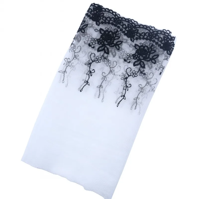 1 м/лот, 18-22 см, Цветочная сетка, вышивка, кружевная ткань, отделка лент для самостоятельного пошива одежды, материалы ручной работы, аксессуары - Цвет: White-black