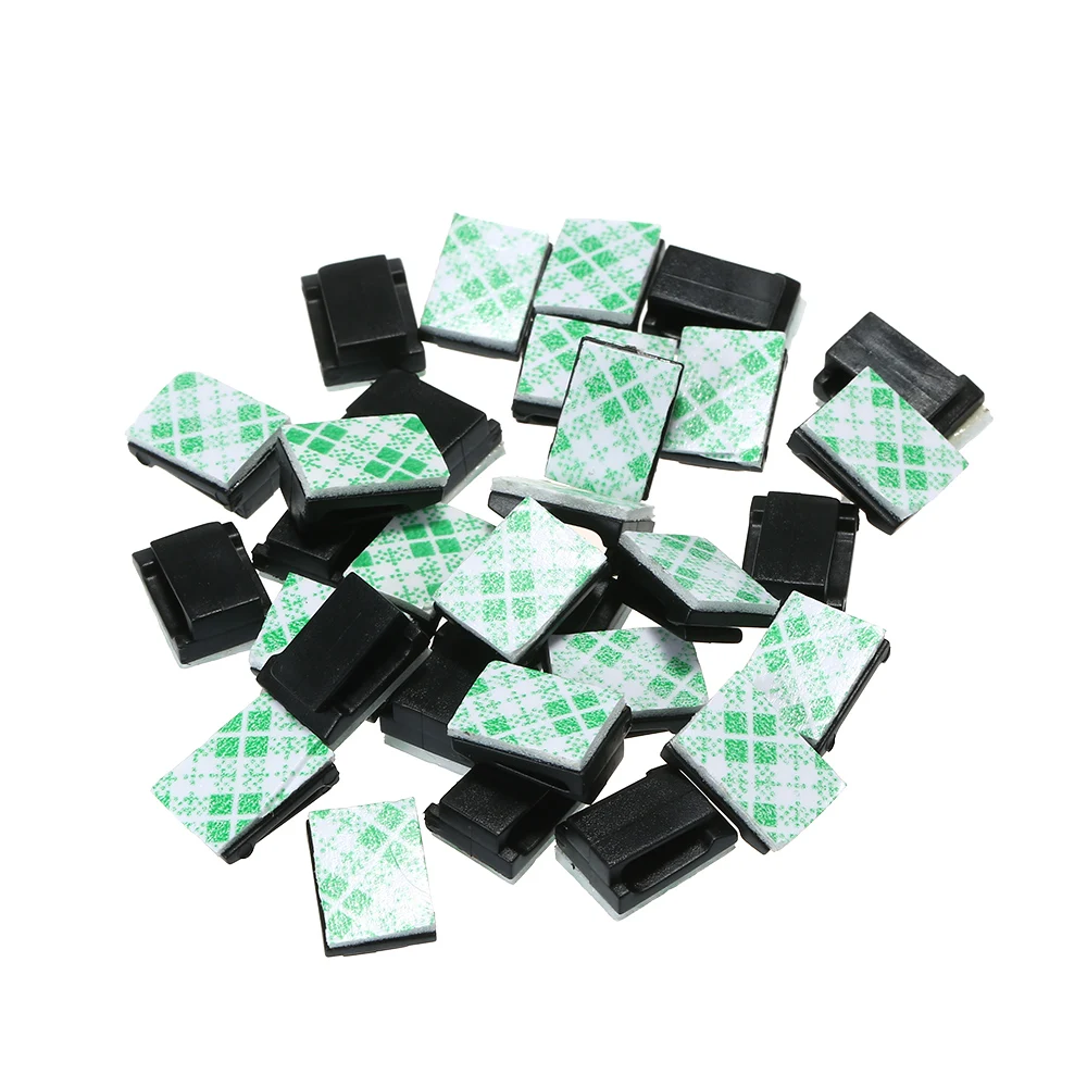 

30PCs Auto Cord Clip Cable Holder Car Styling With Strong Double Faced Adhesive Tape Plastic Clips For Cars