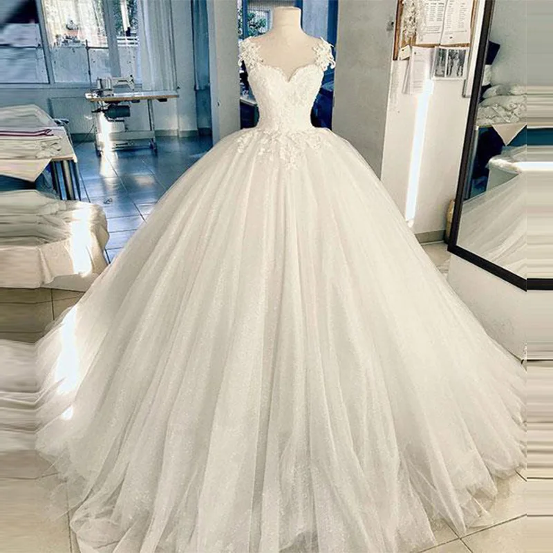 Robe Mariage Femme Ball Gown Wedding Dresses Sweetheart Tulle Wedding Gown Appliques Puffy Bridal Dress Vestido De Novia 2019 Robe Mariage Femme Ball Gown Wedding Dresses Sweetheart Tulle Wedding Gown Appliques Puffy Bridal Dress Vestido De Novia 2019
