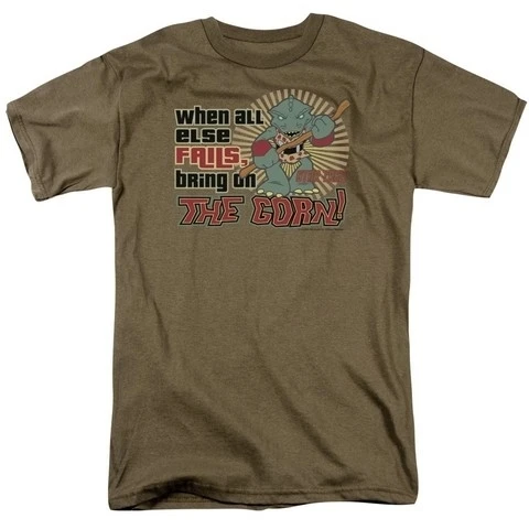 Trevco Quogs-Bring On The Gorn - Short Sleeve Adult 18-1 Tee - Safari Green Large