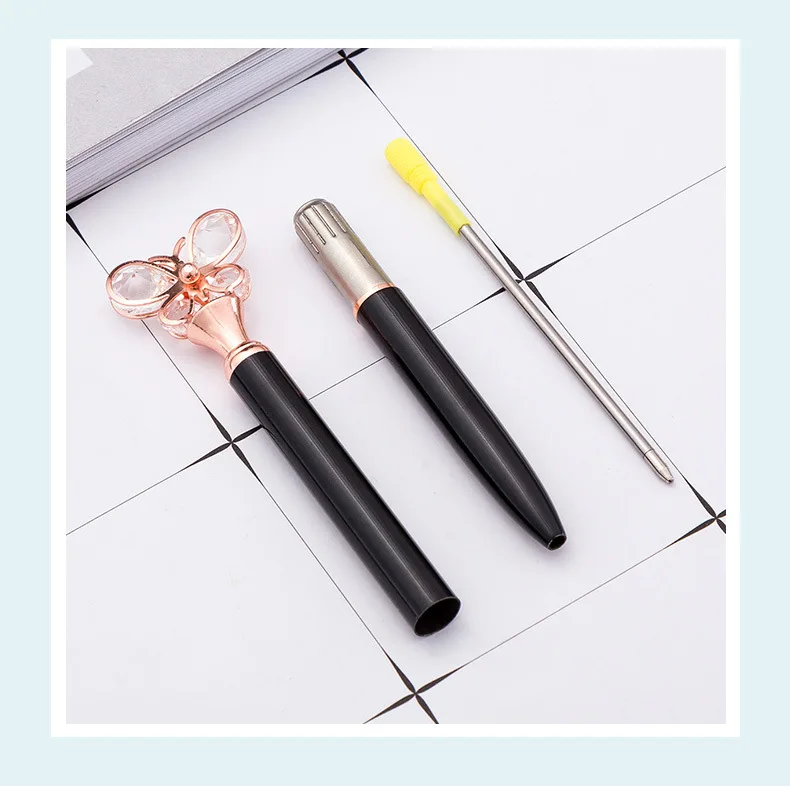 Bola de Metal Material de Escritório Kawaii Esferográfica Caneta Diamante Moda Escola Estudantes Presente Prêmios 15 Material escolar e de escritório