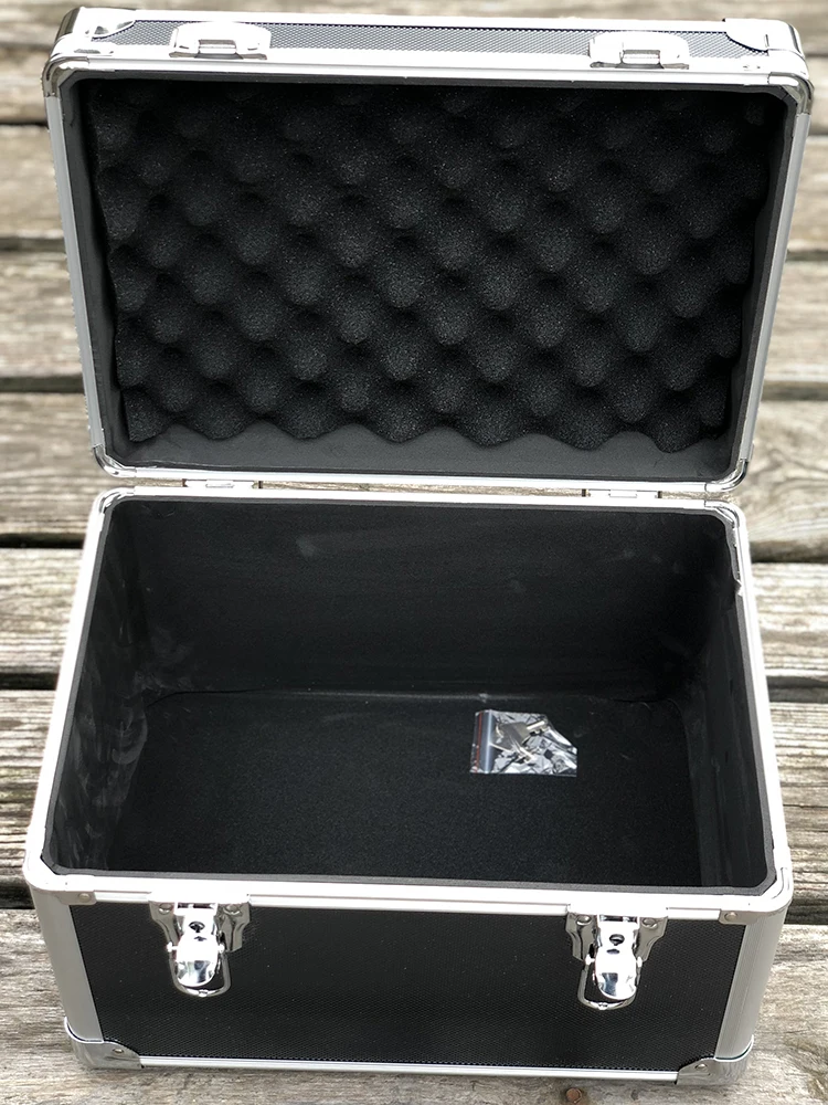 Sample Shock-proof Packaging Box Instrument and Equipment Aluminum Box of Medium Black Round Corner Hand-held Aluminum tool case