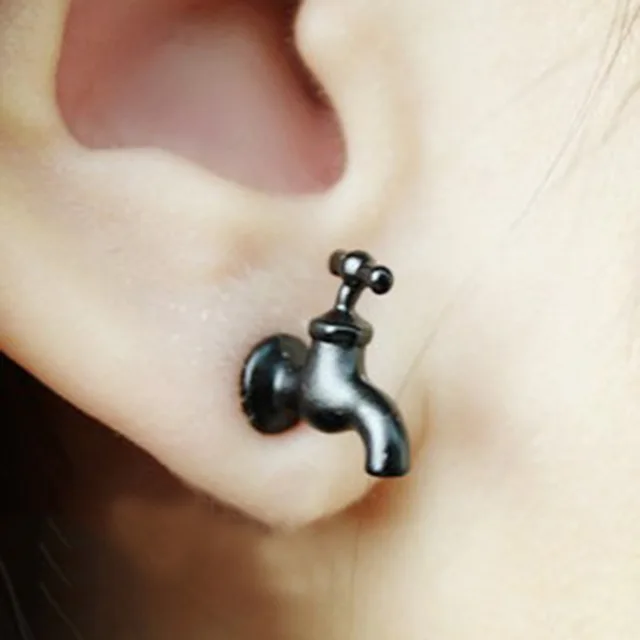 1pc Hot Punk Style Water Tap Faucet Stud Earrings New Design For 1pc Hot Punk Style Water Tap Faucet Stud Earrings New Design For Women Men Piercing Ear