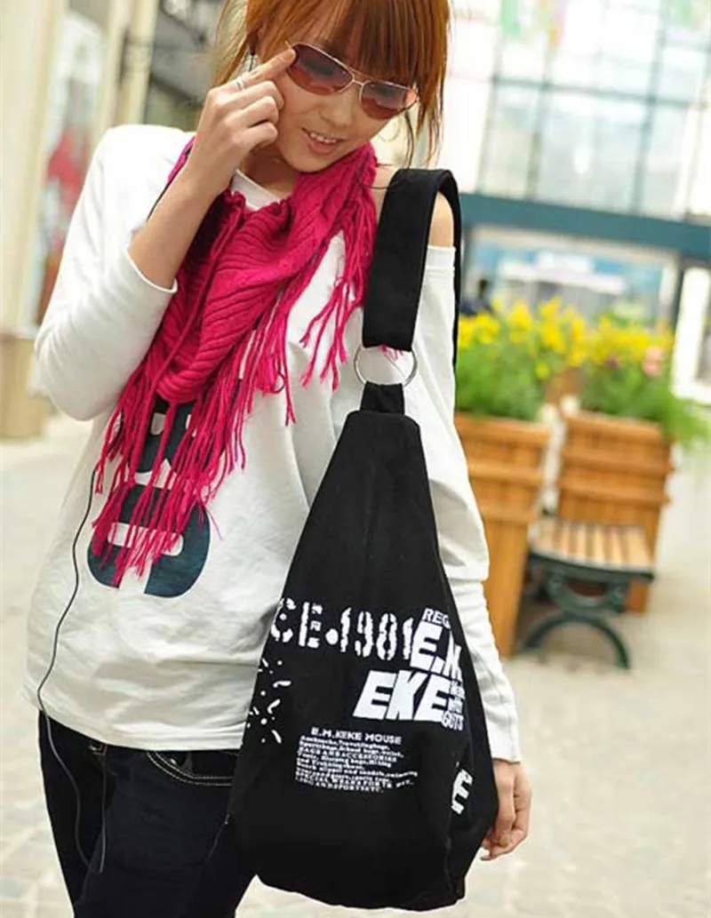 

High capacity women letter handbag shoulder Messenger school bag leisure travel bags canvas handbags valiz canvas girl schoolbag